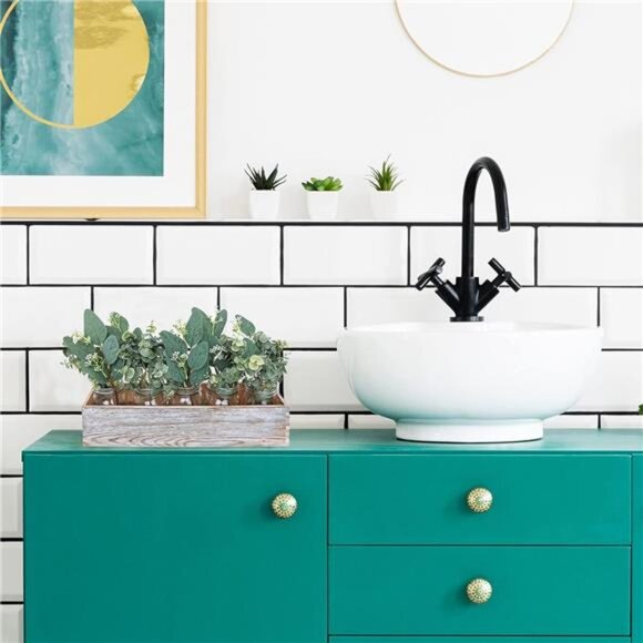 20 Pcs Mixed Artificial Oval Eucalyptus Leaves Bulk with White Seeds Stems - Picture 7 of 8